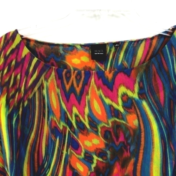 Saks Fifth Ave Women’s S Multicolored Nylon Boat Neck Short Sleeve Rainbow Top - Picture 7 of 8